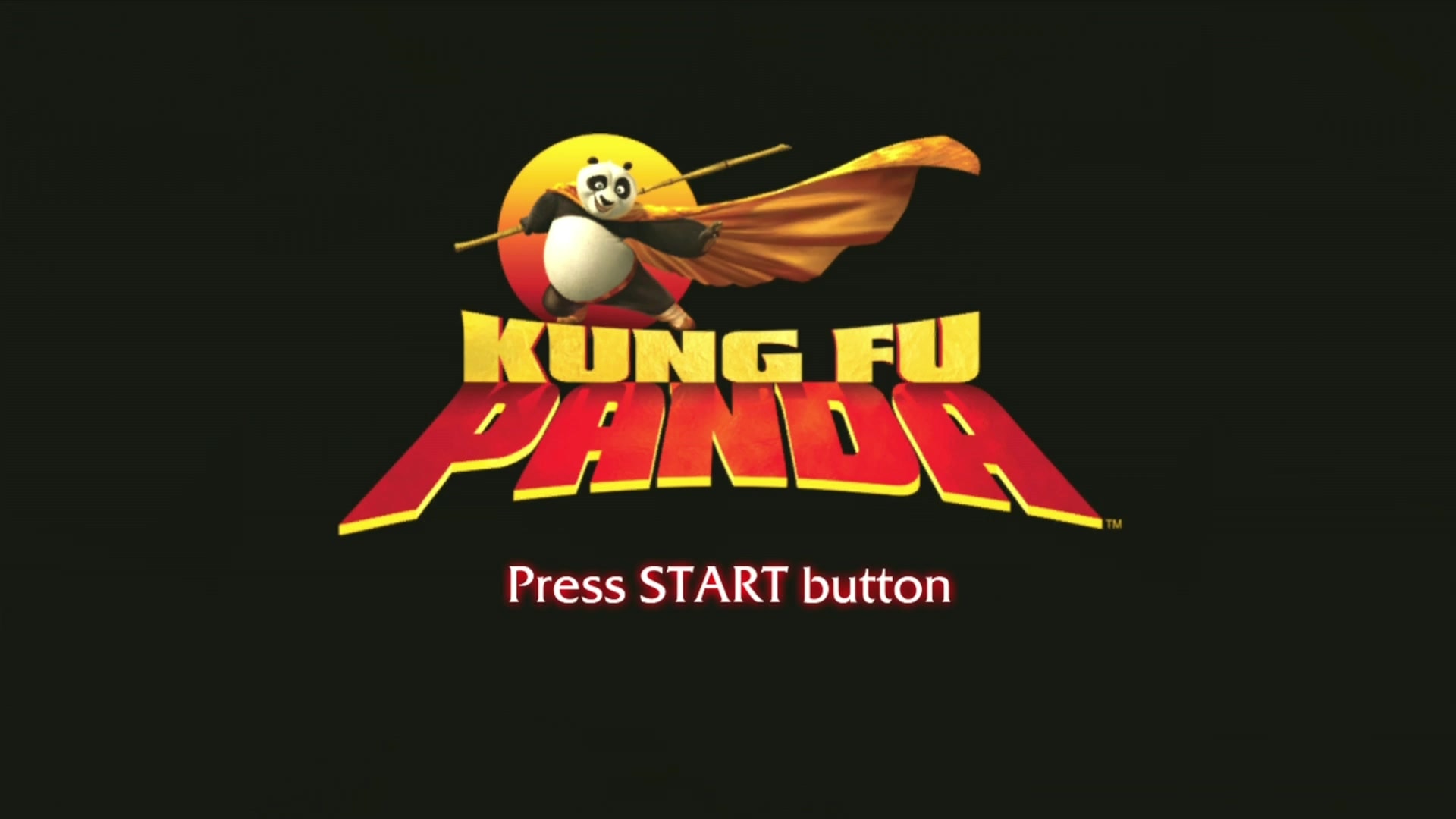 Kung Fu Panda title screen for Xbox 360